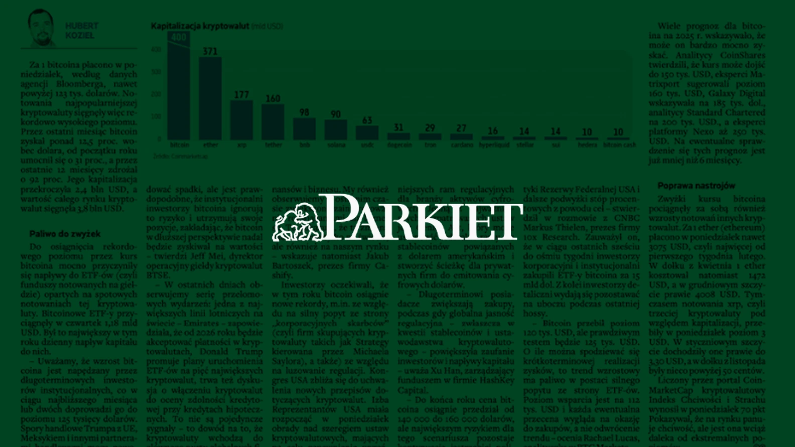 Rekordy Bitcoina i kapitał instytucjonalny - analiza w Gazecie Giełdy i Inwestorów „Parkiet”